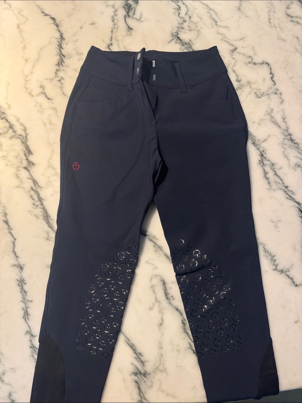 Cavalleria Toscana Women's Navy Riding Breeches with Silicone Grip